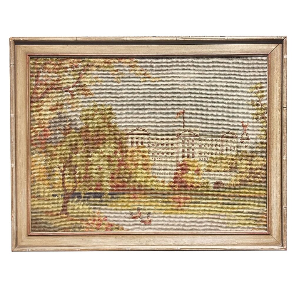 Buckingham Palace Needlepoint Art In Wooden Frame Hiawatha Heirloom Kit 1930-194